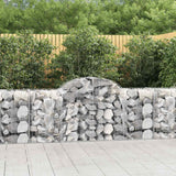 vidaXL Schanskorven 2 st gewelfd 200x30x40/60 cm gegalvaniseerd ijzer