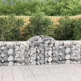 vidaXL Schanskorven 2 st gewelfd 200x30x40/60 cm gegalvaniseerd ijzer