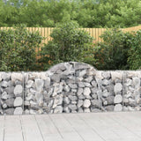 vidaXL Schanskorven 2 st gewelfd 200x30x40/60 cm gegalvaniseerd ijzer