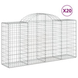 vidaXL Schanskorven 2 st gewelfd 200x30x40/60 cm gegalvaniseerd ijzer