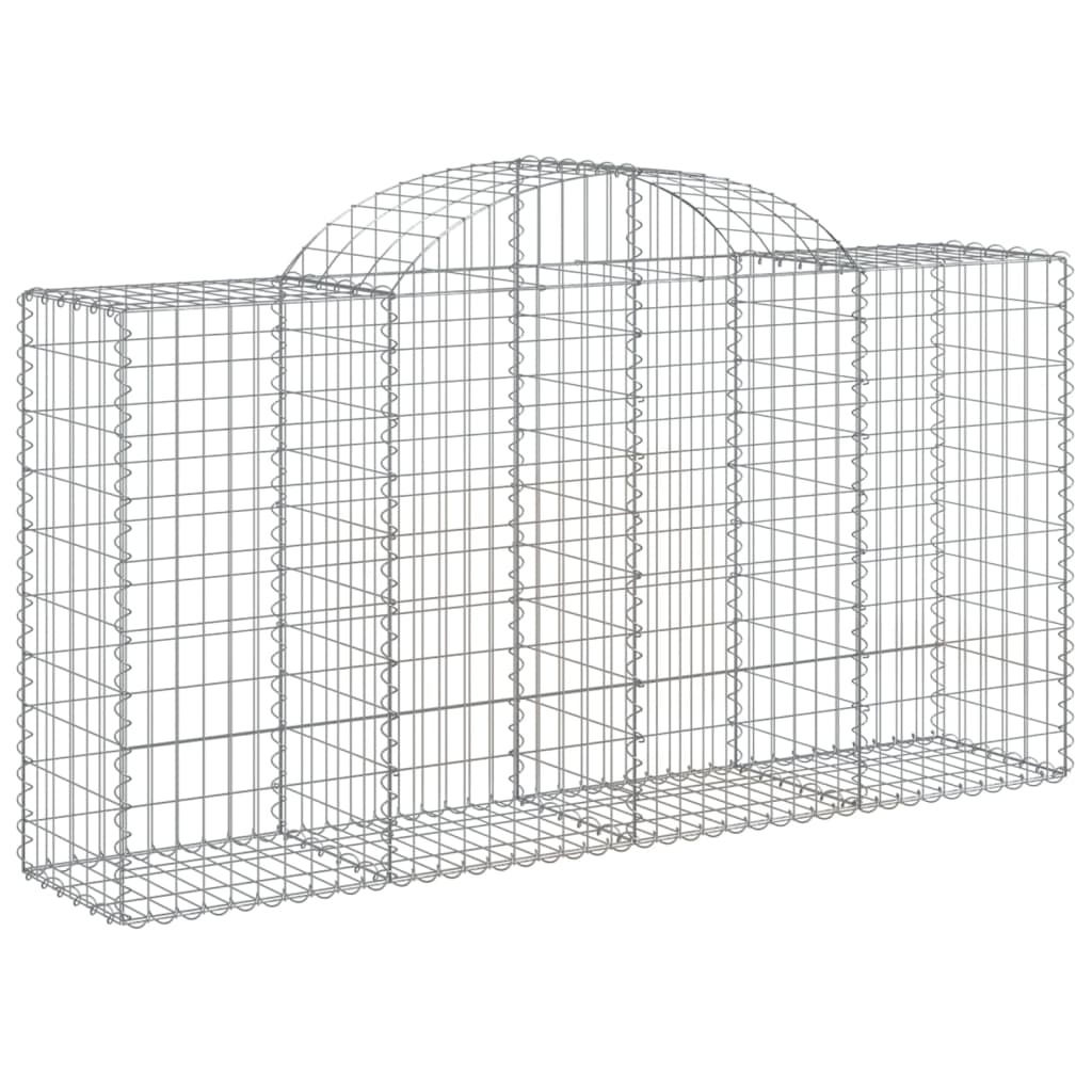 vidaXL Schanskorven 2 st gewelfd 200x30x40/60 cm gegalvaniseerd ijzer