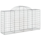vidaXL Schanskorven 2 st gewelfd 200x30x40/60 cm gegalvaniseerd ijzer