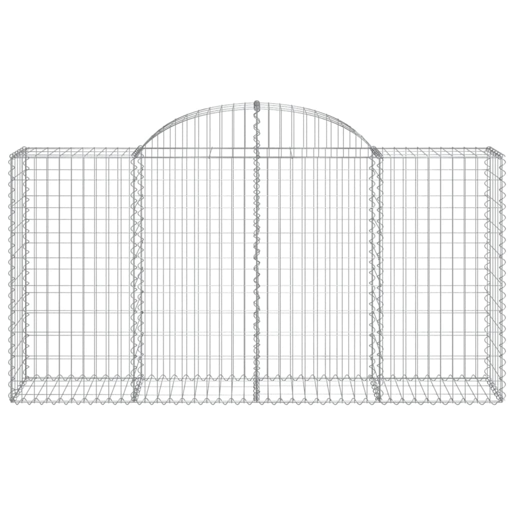 vidaXL Schanskorven 2 st gewelfd 200x30x40/60 cm gegalvaniseerd ijzer