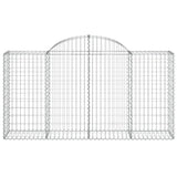 vidaXL Schanskorven 2 st gewelfd 200x30x40/60 cm gegalvaniseerd ijzer
