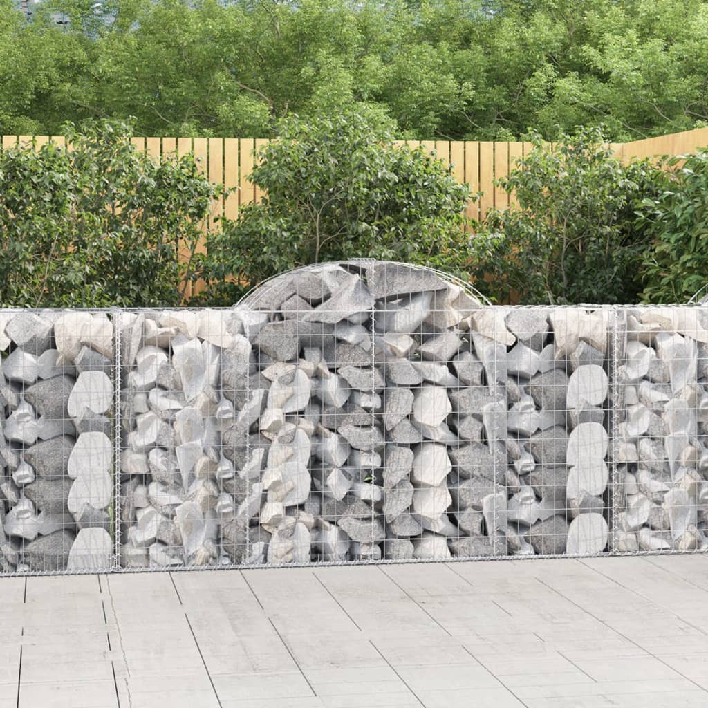 vidaXL Schanskorven 2 st gewelfd 200x30x40/60 cm gegalvaniseerd ijzer