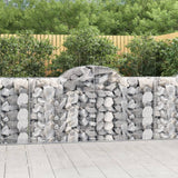 vidaXL Schanskorven 2 st gewelfd 200x30x40/60 cm gegalvaniseerd ijzer