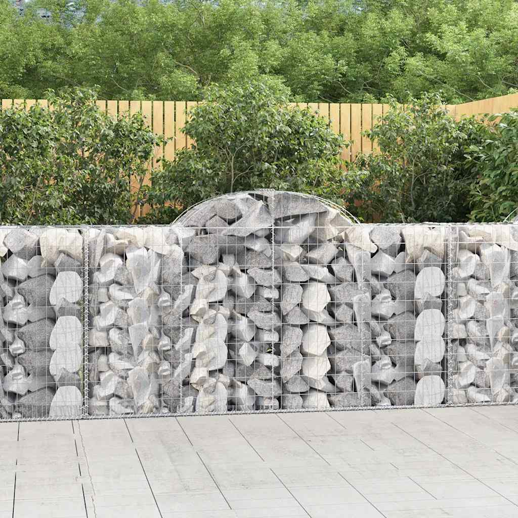 vidaXL Schanskorven 2 st gewelfd 200x30x40/60 cm gegalvaniseerd ijzer