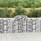 vidaXL Schanskorven 2 st gewelfd 200x30x40/60 cm gegalvaniseerd ijzer