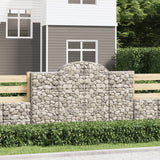 vidaXL Schanskorven 2 st gewelfd 200x30x40/60 cm gegalvaniseerd ijzer