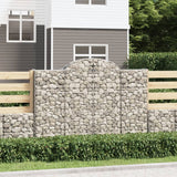 vidaXL Schanskorven 2 st gewelfd 200x30x40/60 cm gegalvaniseerd ijzer