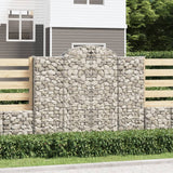vidaXL Schanskorven 2 st gewelfd 200x30x40/60 cm gegalvaniseerd ijzer