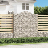 vidaXL Schanskorven 2 st gewelfd 200x30x40/60 cm gegalvaniseerd ijzer