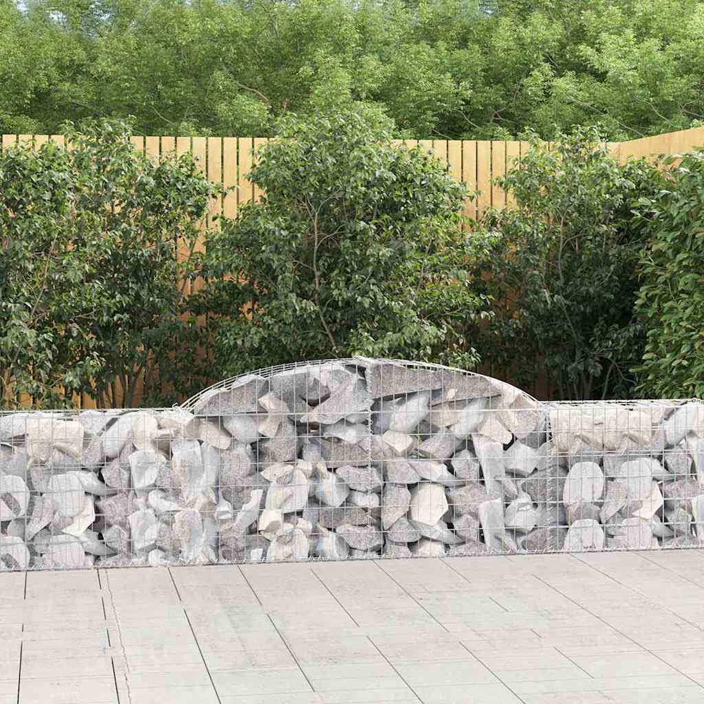 vidaXL Schanskorven 2 st gewelfd 200x30x40/60 cm gegalvaniseerd ijzer