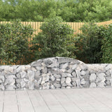 vidaXL Schanskorven 2 st gewelfd 200x30x40/60 cm gegalvaniseerd ijzer