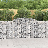 vidaXL Schanskorven 2 st gewelfd 200x30x40/60 cm gegalvaniseerd ijzer