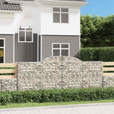 vidaXL Schanskorven 2 st gewelfd 200x30x40/60 cm gegalvaniseerd ijzer