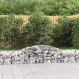 vidaXL Schanskorven 2 st gewelfd 200x30x40/60 cm gegalvaniseerd ijzer