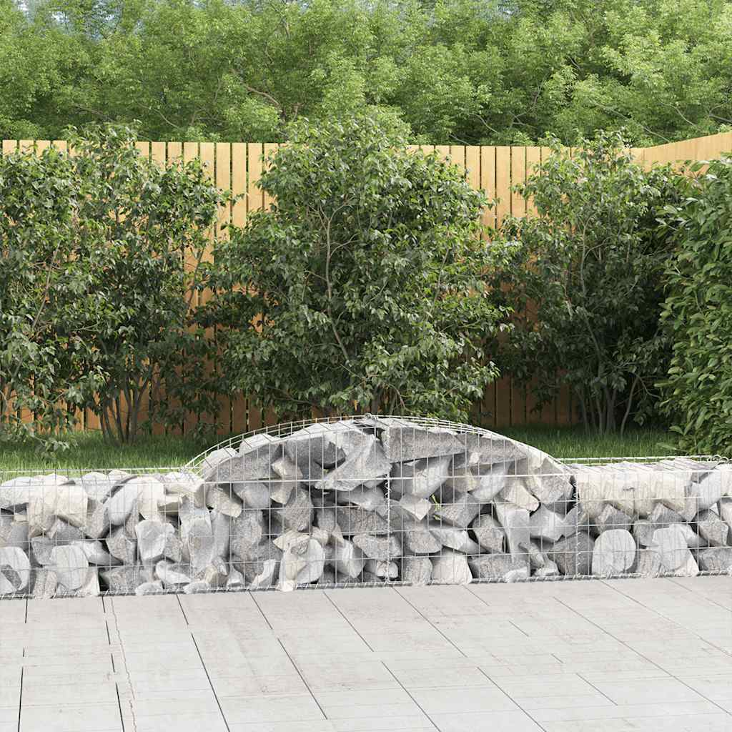 vidaXL Schanskorven 2 st gewelfd 200x30x40/60 cm gegalvaniseerd ijzer
