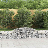 vidaXL Schanskorven 2 st gewelfd 200x30x40/60 cm gegalvaniseerd ijzer
