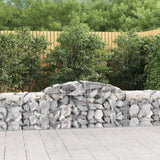 vidaXL Schanskorven 2 st gewelfd 200x30x40/60 cm gegalvaniseerd ijzer