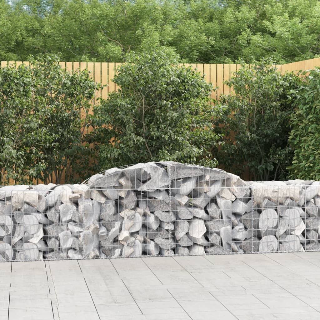 vidaXL Schanskorven 2 st gewelfd 200x30x40/60 cm gegalvaniseerd ijzer