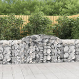 vidaXL Schanskorven 2 st gewelfd 200x30x40/60 cm gegalvaniseerd ijzer