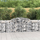 vidaXL Schanskorven 2 st gewelfd 200x30x40/60 cm gegalvaniseerd ijzer