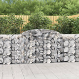 vidaXL Schanskorven 2 st gewelfd 200x30x40/60 cm gegalvaniseerd ijzer