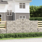 vidaXL Schanskorven 2 st gewelfd 200x30x40/60 cm gegalvaniseerd ijzer