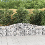 vidaXL Schanskorven 2 st gewelfd 200x30x40/60 cm gegalvaniseerd ijzer
