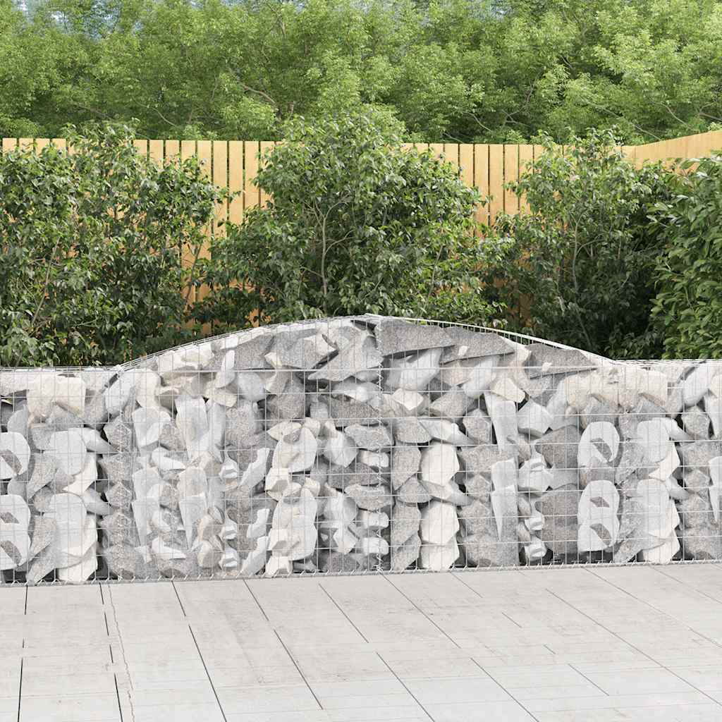 vidaXL Schanskorven 2 st gewelfd 200x30x40/60 cm gegalvaniseerd ijzer