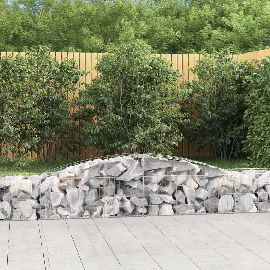 vidaXL Schanskorven 2 st gewelfd 200x30x40/60 cm gegalvaniseerd ijzer