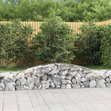 vidaXL Schanskorven 2 st gewelfd 200x30x40/60 cm gegalvaniseerd ijzer