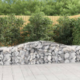 vidaXL Schanskorven 2 st gewelfd 200x30x40/60 cm gegalvaniseerd ijzer