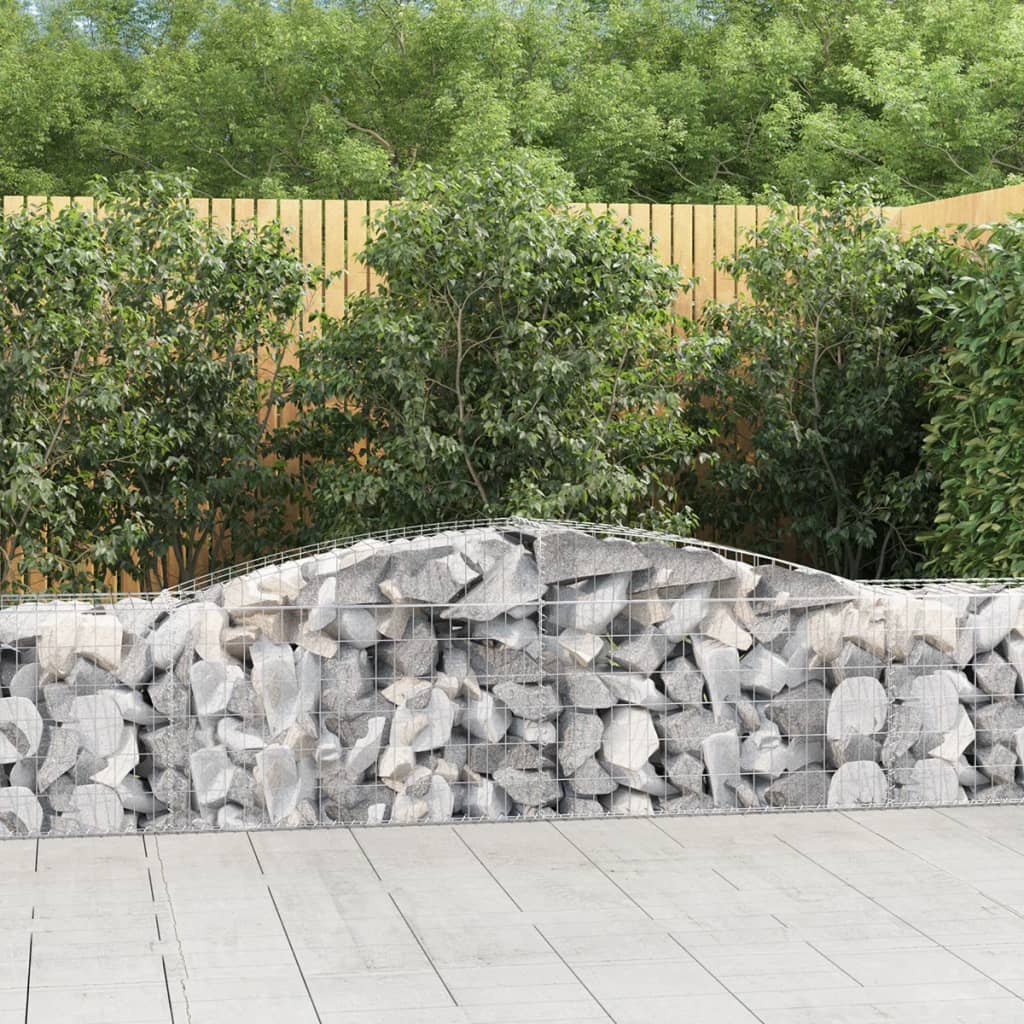 vidaXL Schanskorven 2 st gewelfd 200x30x40/60 cm gegalvaniseerd ijzer