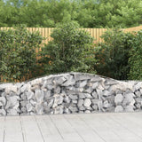 vidaXL Schanskorven 2 st gewelfd 200x30x40/60 cm gegalvaniseerd ijzer