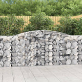 vidaXL Schanskorven 2 st gewelfd 200x30x40/60 cm gegalvaniseerd ijzer