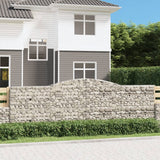 vidaXL Schanskorven 2 st gewelfd 200x30x40/60 cm gegalvaniseerd ijzer