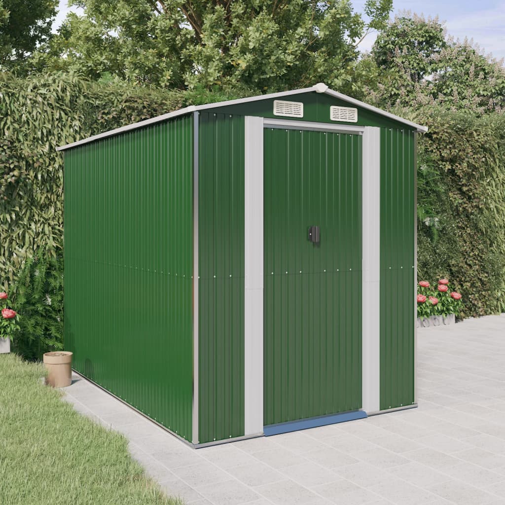 vidaXL Tuinschuur 192x191x223 cm gegalvaniseerd staal groen