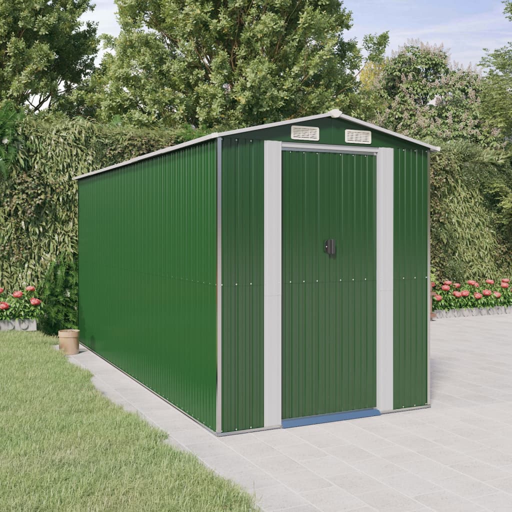 vidaXL Tuinschuur 192x191x223 cm gegalvaniseerd staal groen