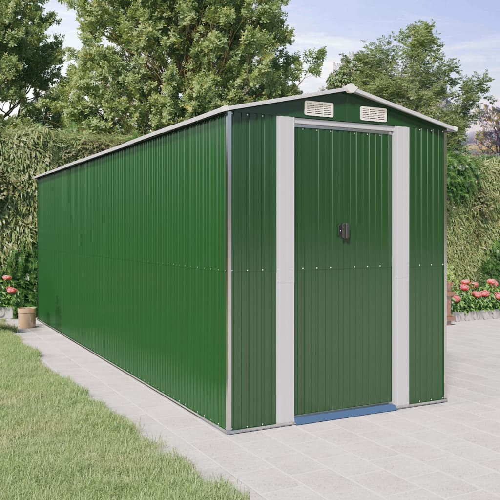 vidaXL Tuinschuur 192x191x223 cm gegalvaniseerd staal groen