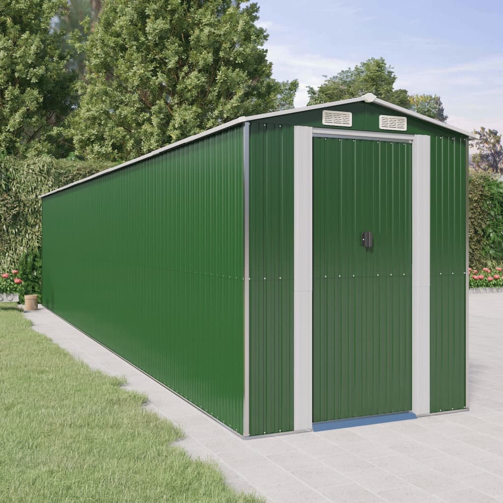 vidaXL Tuinschuur 192x191x223 cm gegalvaniseerd staal groen