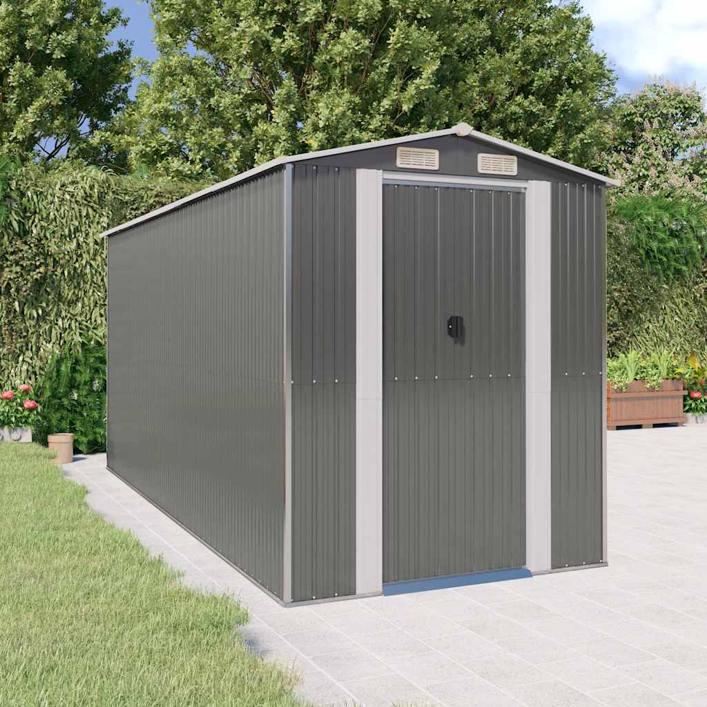 vidaXL Tuinschuur 192x191x223 cm gegalvaniseerd staal lichtgrijs