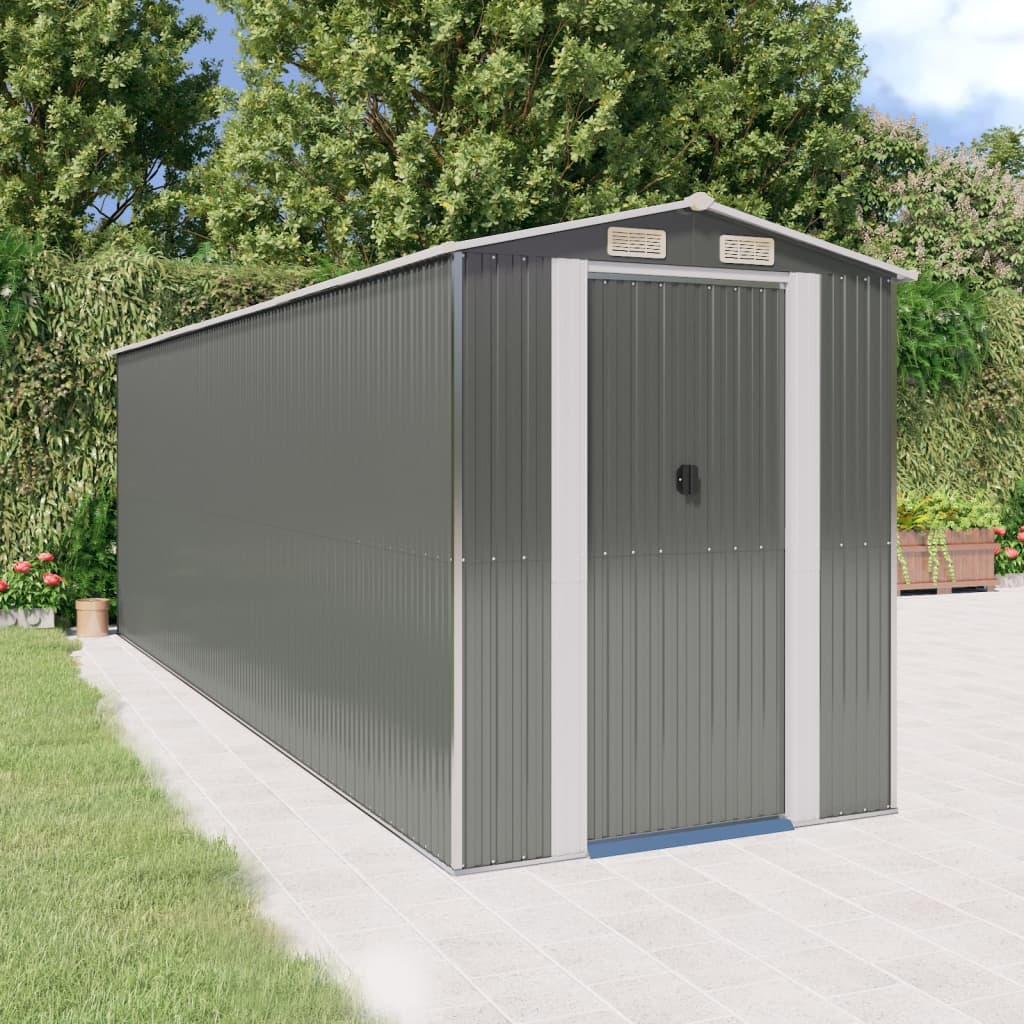 vidaXL Tuinschuur 192x191x223 cm gegalvaniseerd staal lichtgrijs