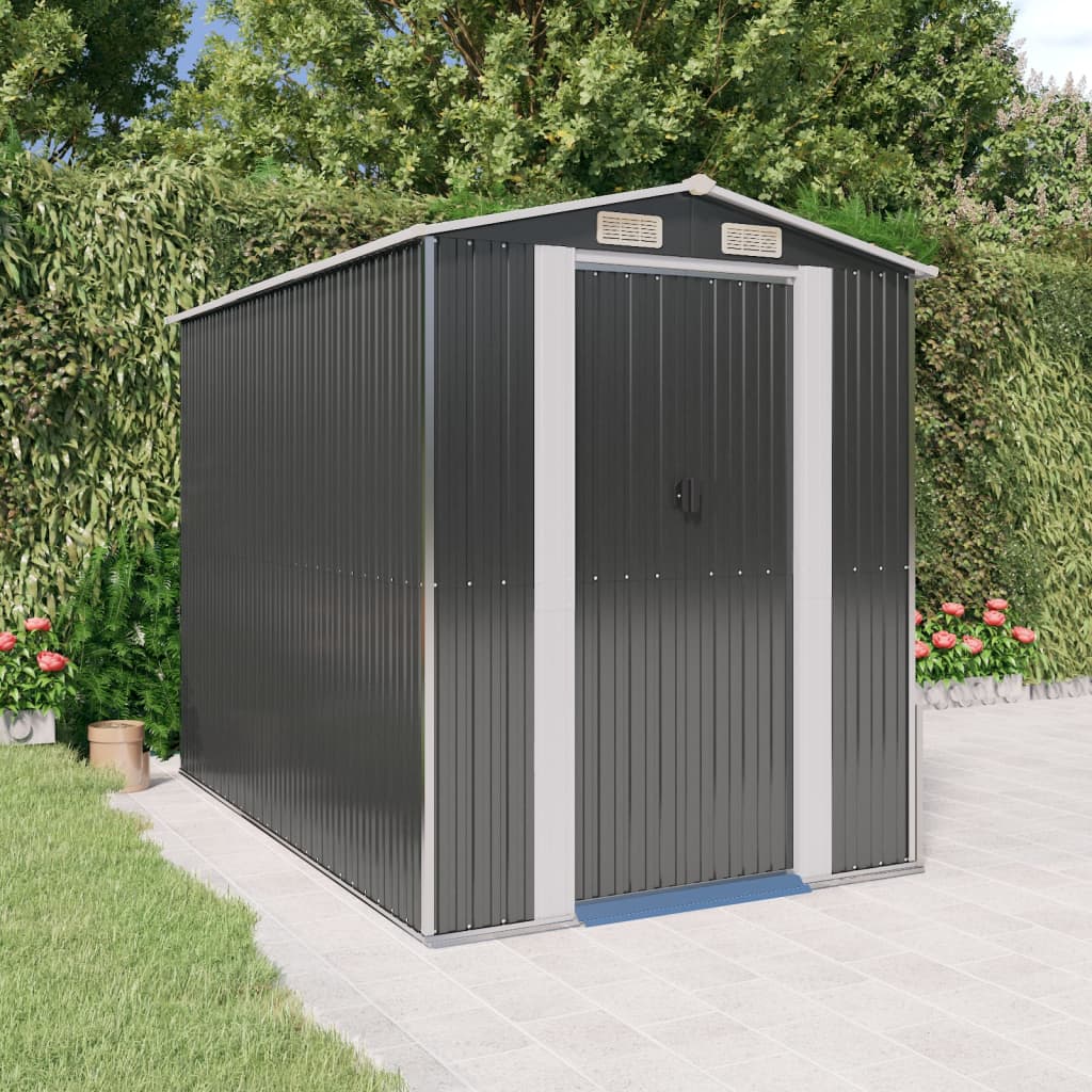 vidaXL Tuinschuur 192x191x223 cm gegalvaniseerd staal antracietkleurig