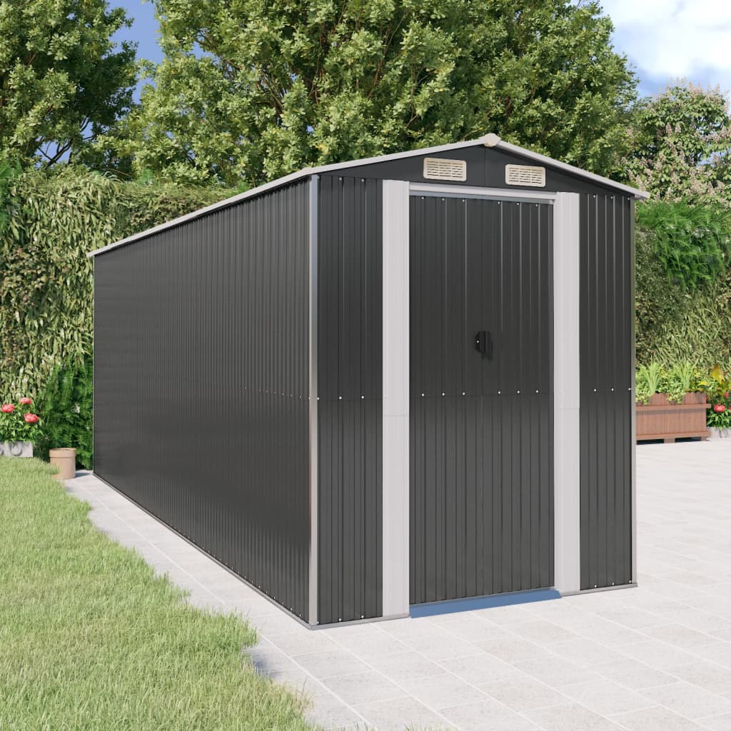 vidaXL Tuinschuur 192x191x223 cm gegalvaniseerd staal antracietkleurig