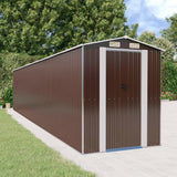 vidaXL Tuinschuur 192x191x223 cm gegalvaniseerd staal donkerbruin