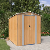 vidaXL Tuinschuur 192x191x223 cm gegalvaniseerd staal lichtbruin