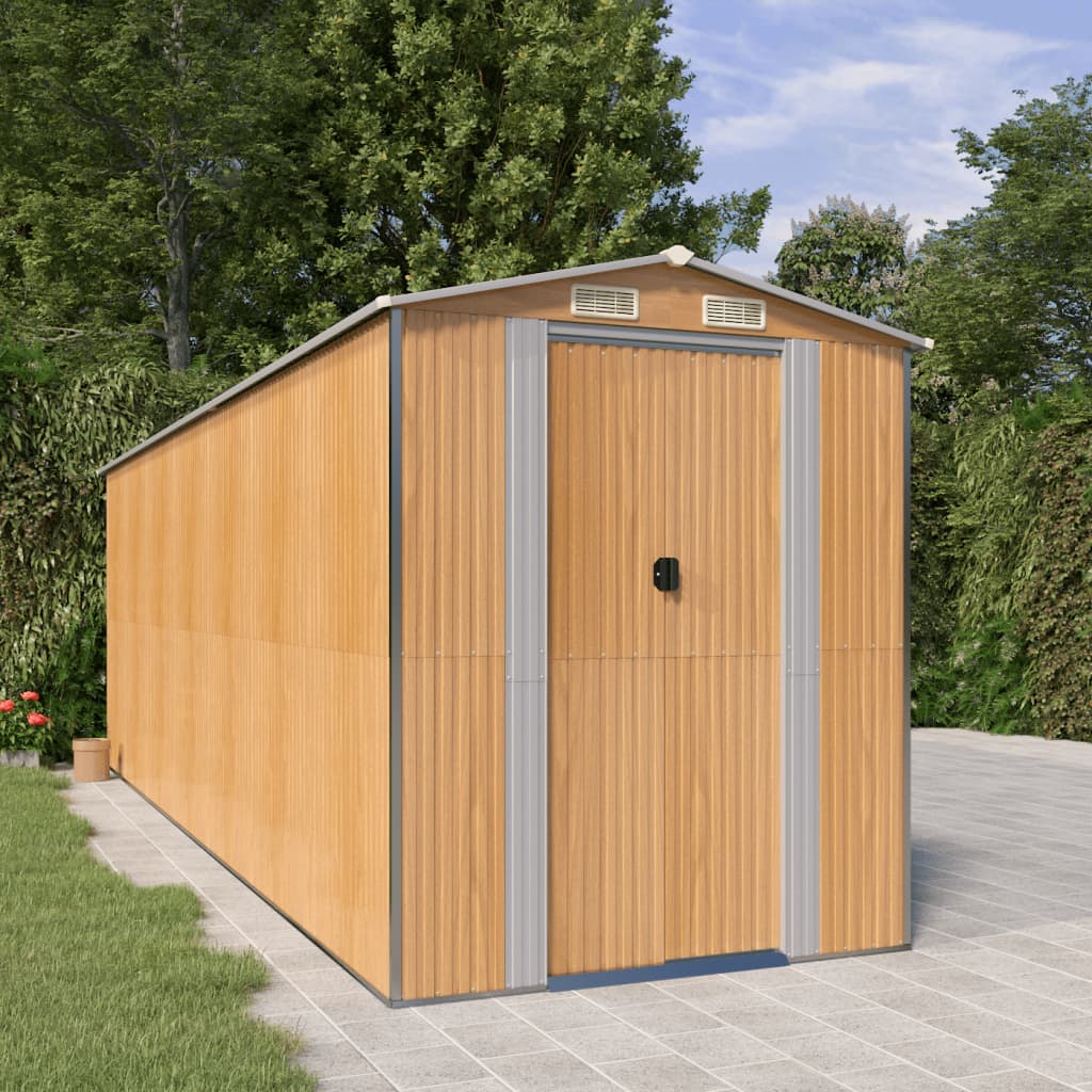vidaXL Tuinschuur 192x191x223 cm gegalvaniseerd staal lichtbruin