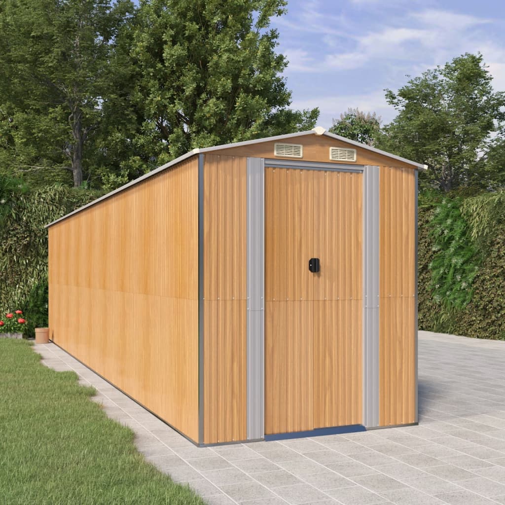 vidaXL Tuinschuur 192x191x223 cm gegalvaniseerd staal lichtbruin
